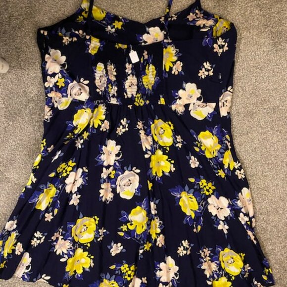 Old Navy Blue & Yellow Floral Mini Sun Dress - Picture 3 of 9